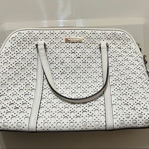 Kate Spade White Perforated Handbag